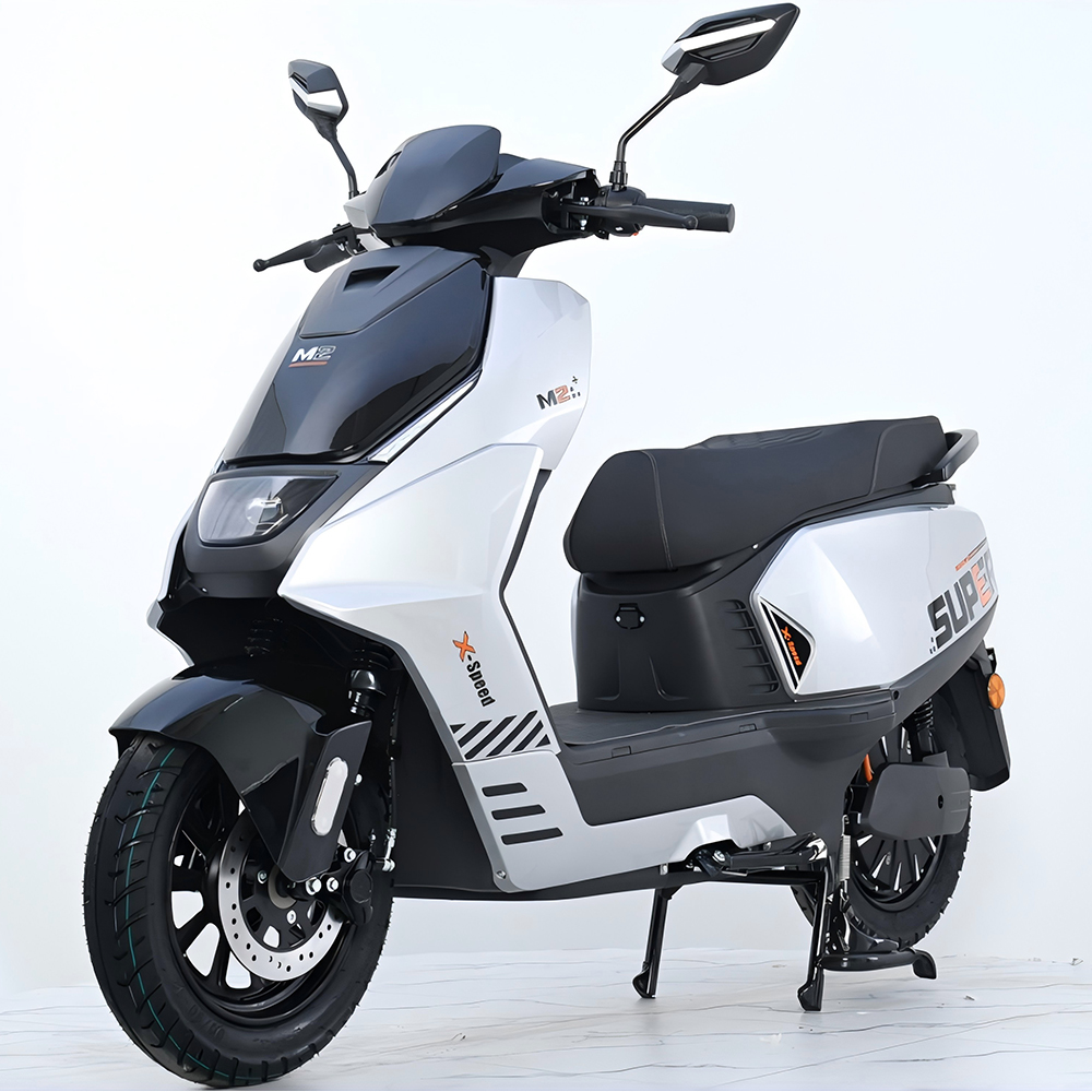 M2  1500W 12 Inch Electric Motorcycle M2, 60V/72V 20-32AH Lead Acid/Lithium Battery E-Scooter, 50-60km/h High Speed Commuter E-Moped with Disc Brake & Full LED Light
