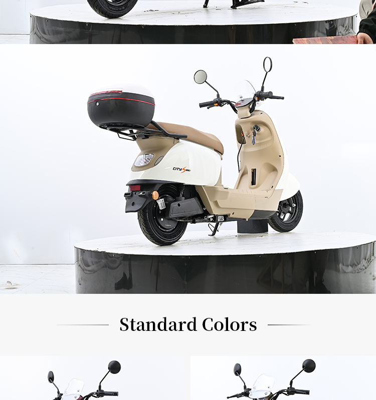 Q3 Electric Scooter 10 Inch, 48V/60V/72V 20AH Lead Acid/Lithium Battery E-Moped, 50-60km/h High Speed Motorcycle with Bluetooth, Reverse Function & Full LED Light